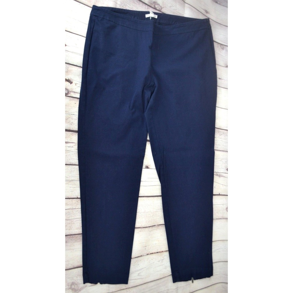 EILEEN FISHER Women's Cotton Blend Dress Chino Pants - Zippered Ankle SIZE LARGE - Picture 7 of 10